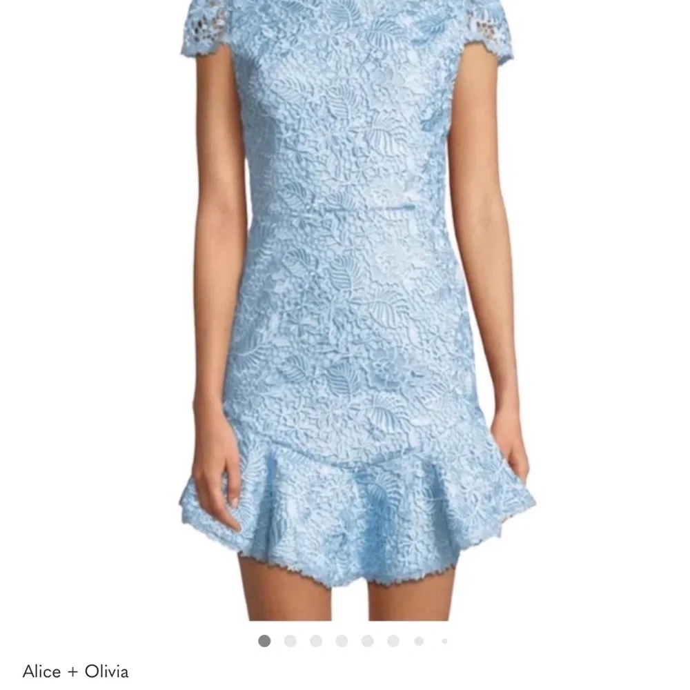 Alice + Olivia Rapunzel Lace Mini Dress Icy Blue (light blue) NWT Size 10 - Picture 5 of 17